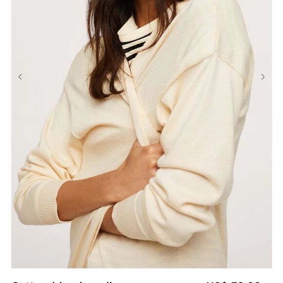 Mango off white long Cotton-blend cardigan size small NWT - Picture 6 of 10